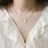 Stainless Steel Simple White Resin Flower Charm Bracelet Necklace for Women Girls Cute Flower Jewelry Sets Accessories Gifts