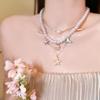 Starfish & Pearl Multi-Layer Necklace: Island Resort Clavicle Chain Jewelry