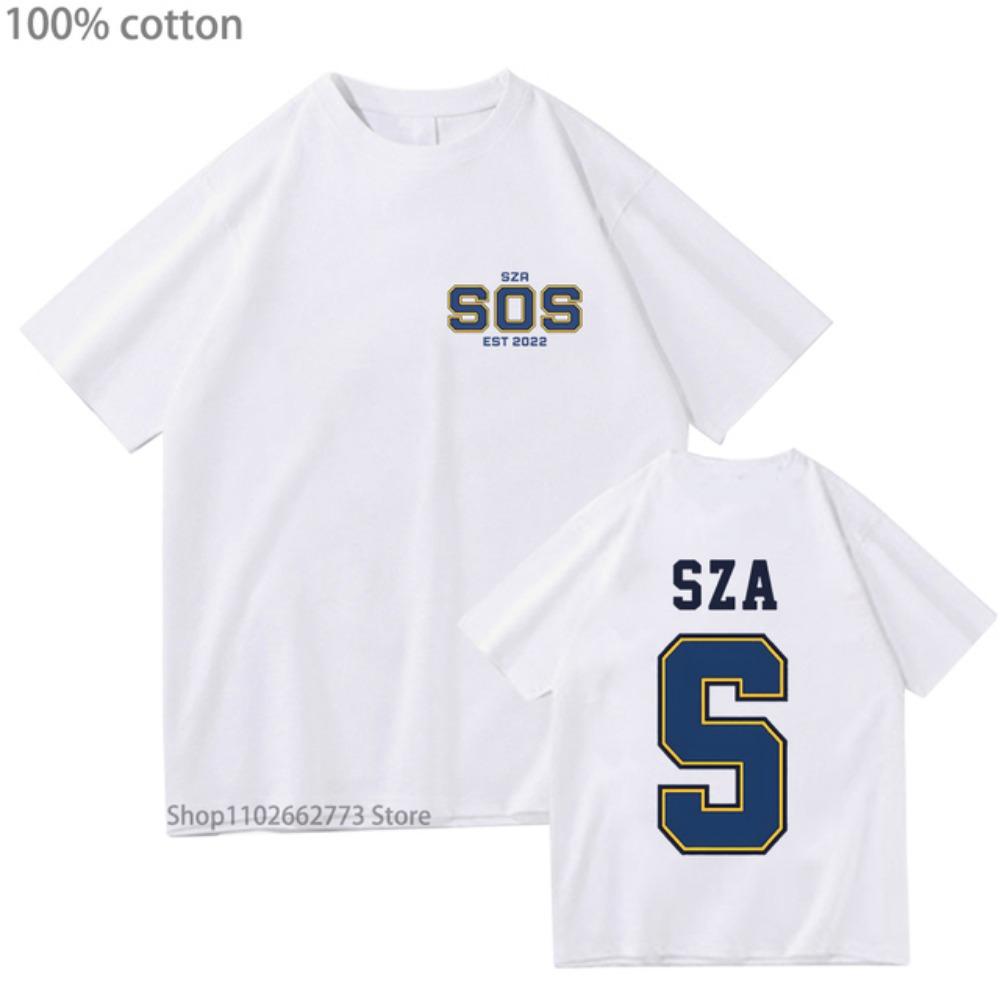 SZA SOS Anime T-shirts Funko Pop Shirt Manga/comic Tshirt 100%Cotton Women Kawaii Cartoon Tee-shirt Summer Men Clothing Y2k Tops