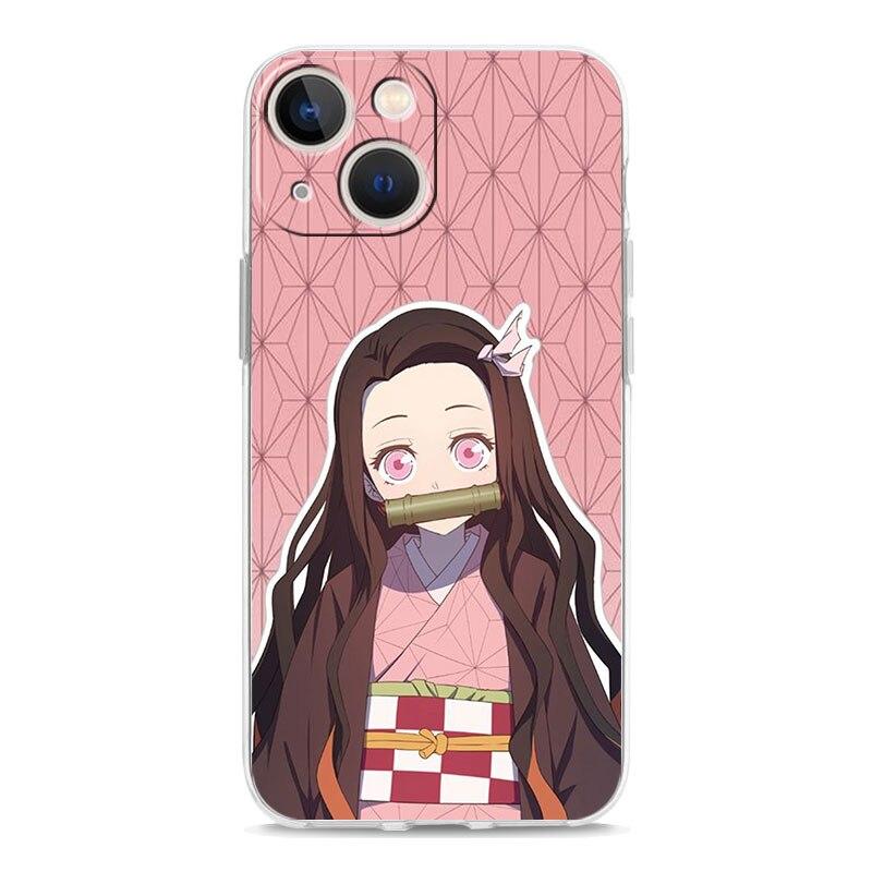 Demon Slayer Anime Logo Phone Case For iPhone 14 13 11 12 Pro Max X XR XS 7 8 Plus SE Transparent Soft Cover TPU Fundas Coque