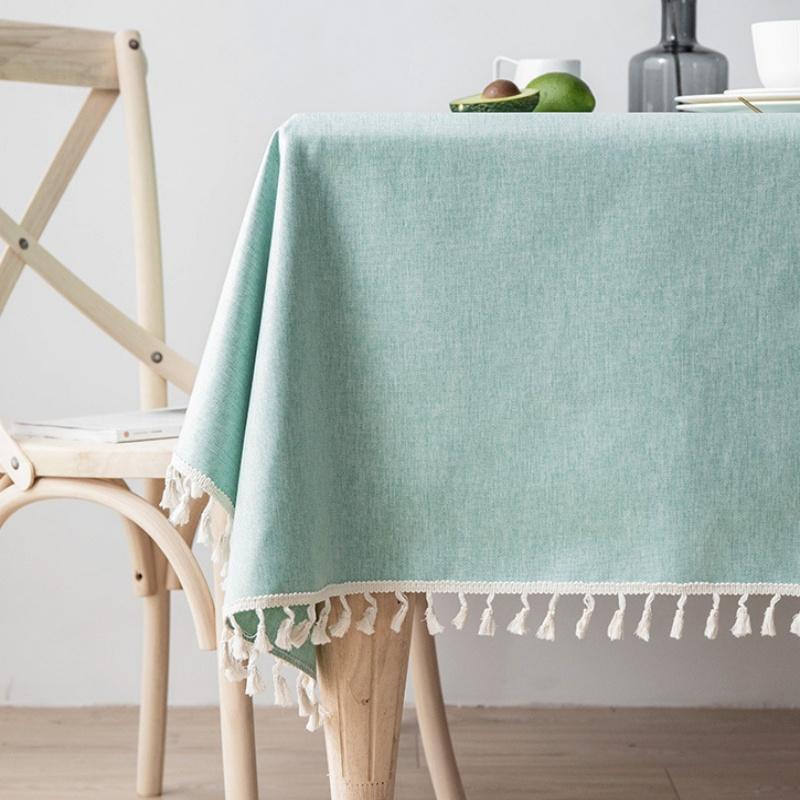 Rectangle Tablecloth Cotton Linen Square Waterproof Table Cloth Oil-Proof Table Cover For Home Kitchen Garden Restaurant Decor