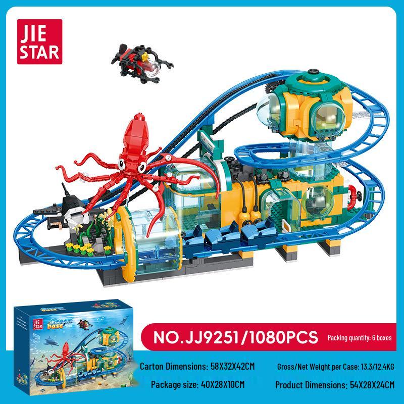 Cross-Border Ocean Adventure Roller Coaster Building Blocks - Educational Toy for Children
