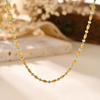 Dainty Green Rice Bead Necklace for Women,18K Gold Plated Stainless Steel Necklaces,Trendy Jewelry Gifts