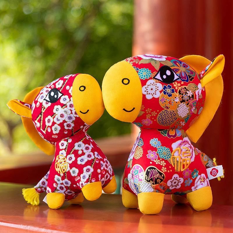 Zodiac Horse Doll Flower Cloth Horse Doll Year of the Horse Mascot Plush Toy New Year's Gift Guofeng Pony Doll