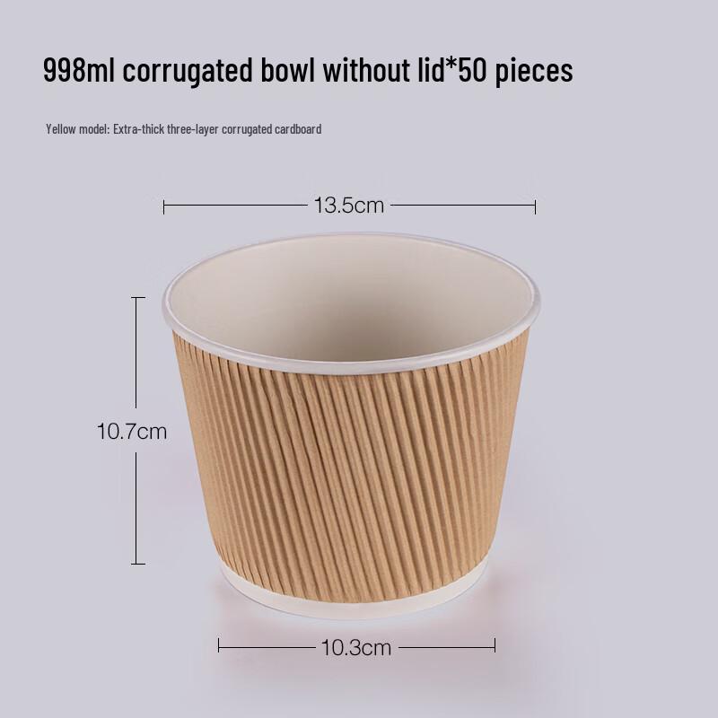 Disposable Corrugated Kraft Paper Takeaway Bowls