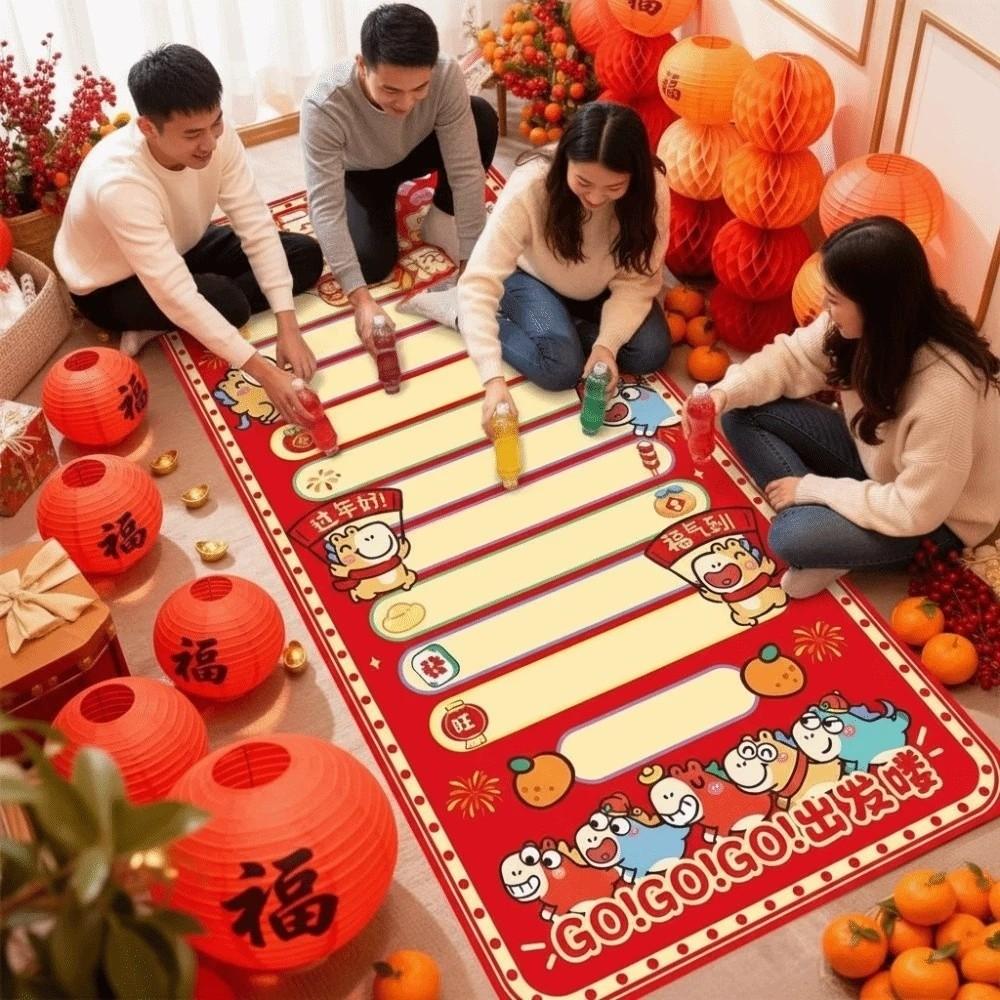 Polyester Bottle Rolling Game Mat DIY Floor Rolling Game Props  with Friends and Family