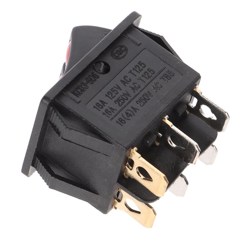 

6Pin 16A 220V двойной выключатель света кулисный переключатель включения-выключения Kcd6 кнопка выключателя питания