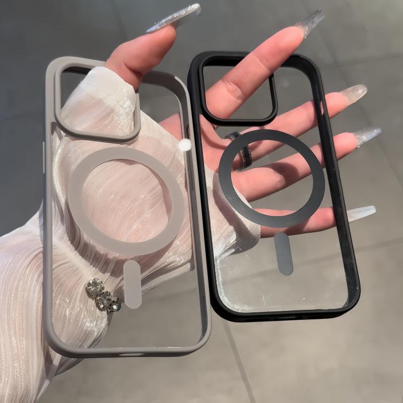 Apple 17 Magnetic Phone Case: Transparent, Drop-Proof, Compatible with iPhone Models 13, 14, and 15 Pro.