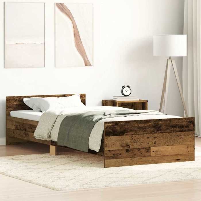 VidaXL Cadre de lit sans matelas vieux bois 100x200 cm bois ingénierie 857476