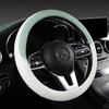 Perforated Nappa Leather Car Steering Wheel Cover Warm In Winter and Cool In Summer, Universal 15 Inch,  Anti-Slip, Odorless