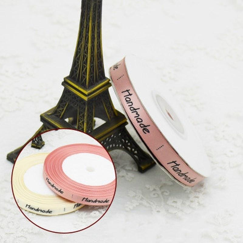 25Yards Handmade Ribbon Cream Pink Color Wrapping Silk Satin Ribbon Wedding Party Favor Gift Box Cak