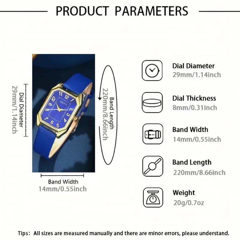 Luxury New Leisure Leather Strap Women Watches Business Square Quartz Watches Korean Rhinestone Jewelry Set Montre Femme Elegant