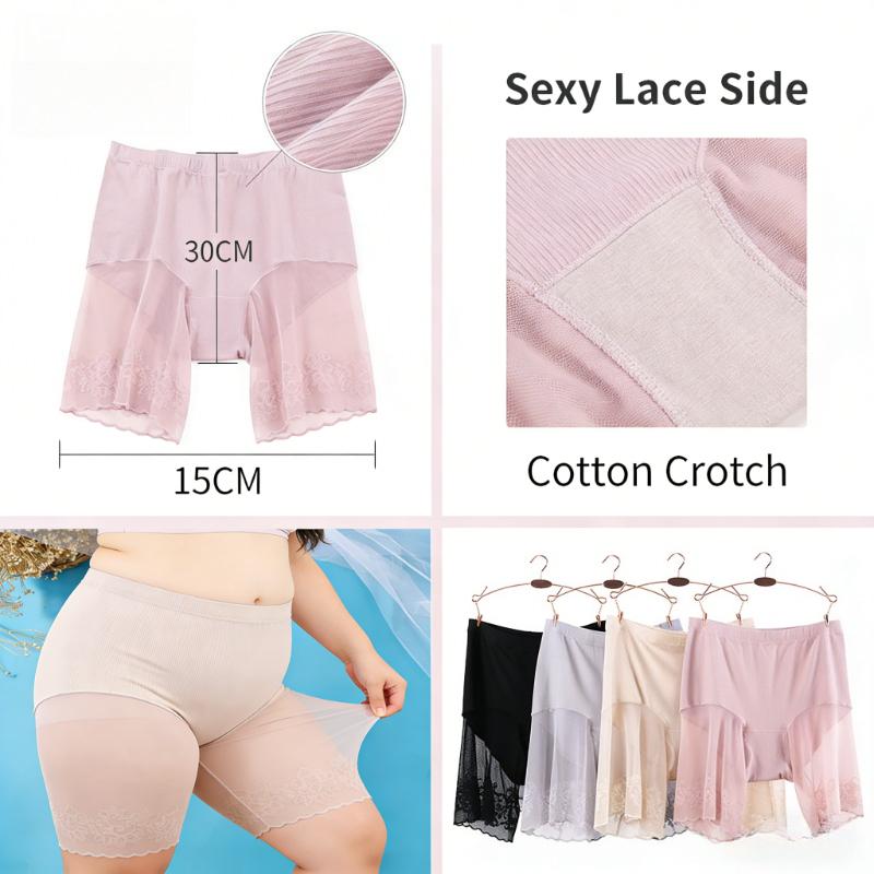 Plus Size Safety Short Pants Summer Women Seamless Underskirt Shorts Anti Rub Thigh Boyshorts Sexy Lace Women Boxers Boyshorts