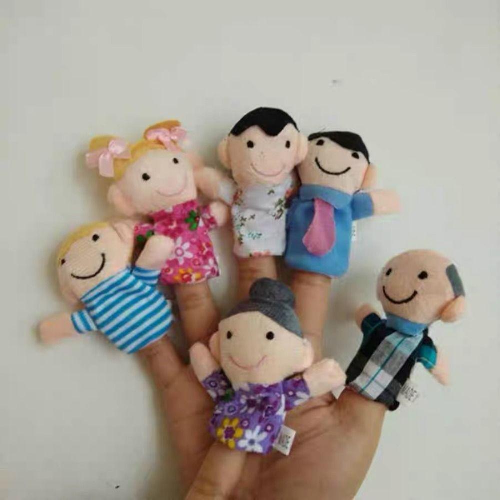 Lot de 6 Marionnettes à Doigts Douces en Peluche Marionnettes en Tissu Velours Jouets Jouets d'Éveil Jouets pour l'Heure du Conte