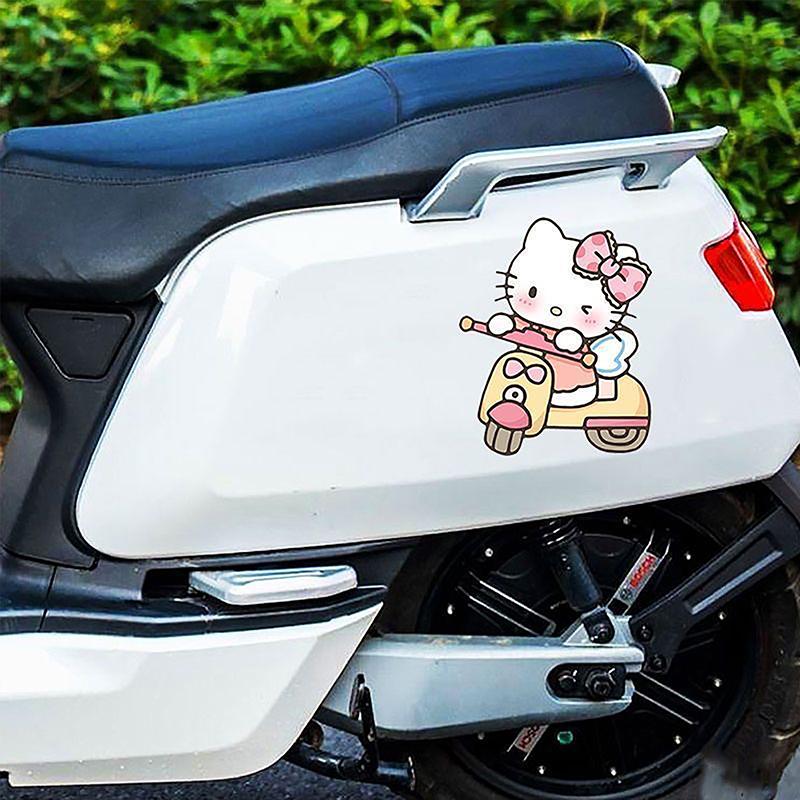 1 Pair Cartoon Sanrio Car Reflective Sticker Cute Hello Kitty Waterproof Blocking Scratches Car Warning Decoration Sticker Gifts