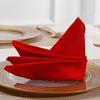 Square Red Wedding Napkin With Border Handmade Washable Table Cloth 100% Polyester Fabric Dinner Napkins for Party