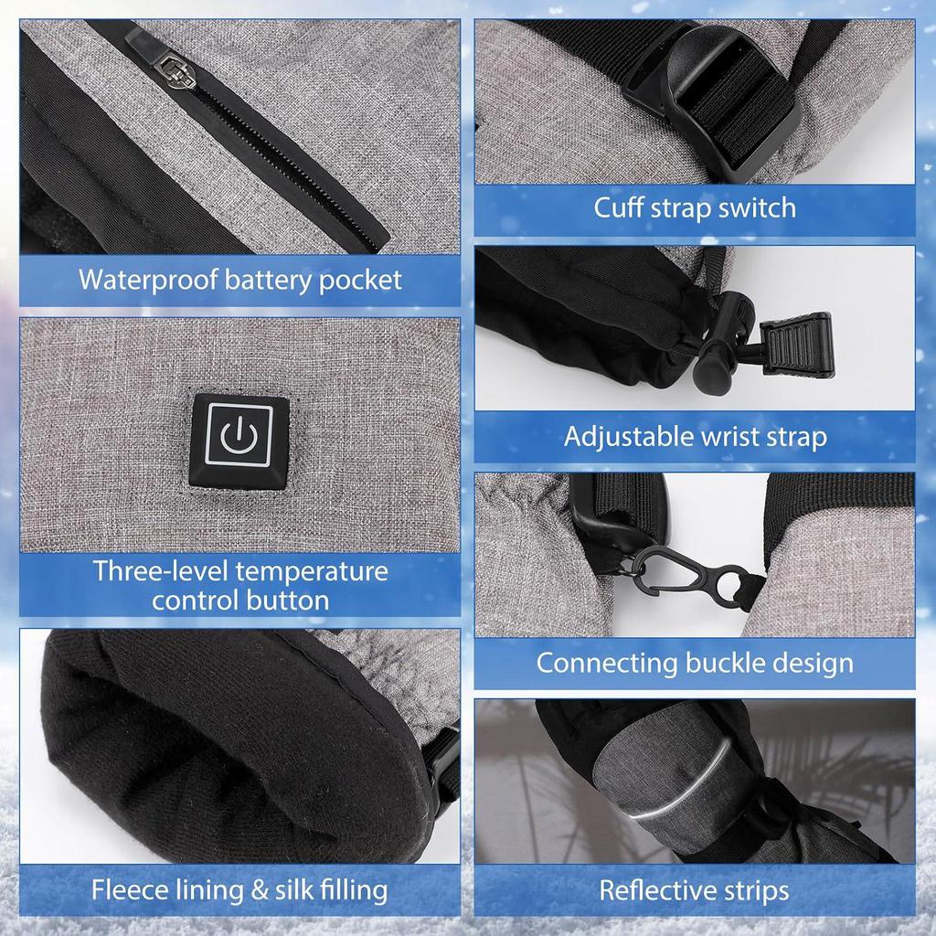 Waterproof Heated Touchscreen Gloves for Outdoor Activities