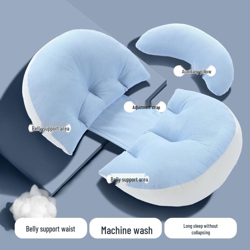 Almofada de Maternidade Transfronteiriça: Suporte para Dormir de Lado para o Abdômen, Proteção Lombar para Amamentação, Almofada de Abraço 3 em 1 Destacável para Gravidez e Parto.