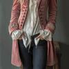 Women's Turn Down Collar Long Sleeve Velvet Blazer Coat Loose Fit Elegant Embroidered Victorian Jacket
