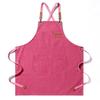 Waterproof Thickened Cotton Denim Apron - Oil and Stain Resistant, Solid Color Design for Household Kitchen Use