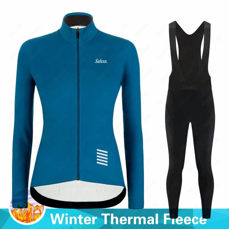 2026  Velvet Warm  Women Winter Cycling Jersey Set Salexo Thermal Fleece Cycling Clothes MTB Bicycle Clothing Warm Mountain Bike Cycling Wear Suit