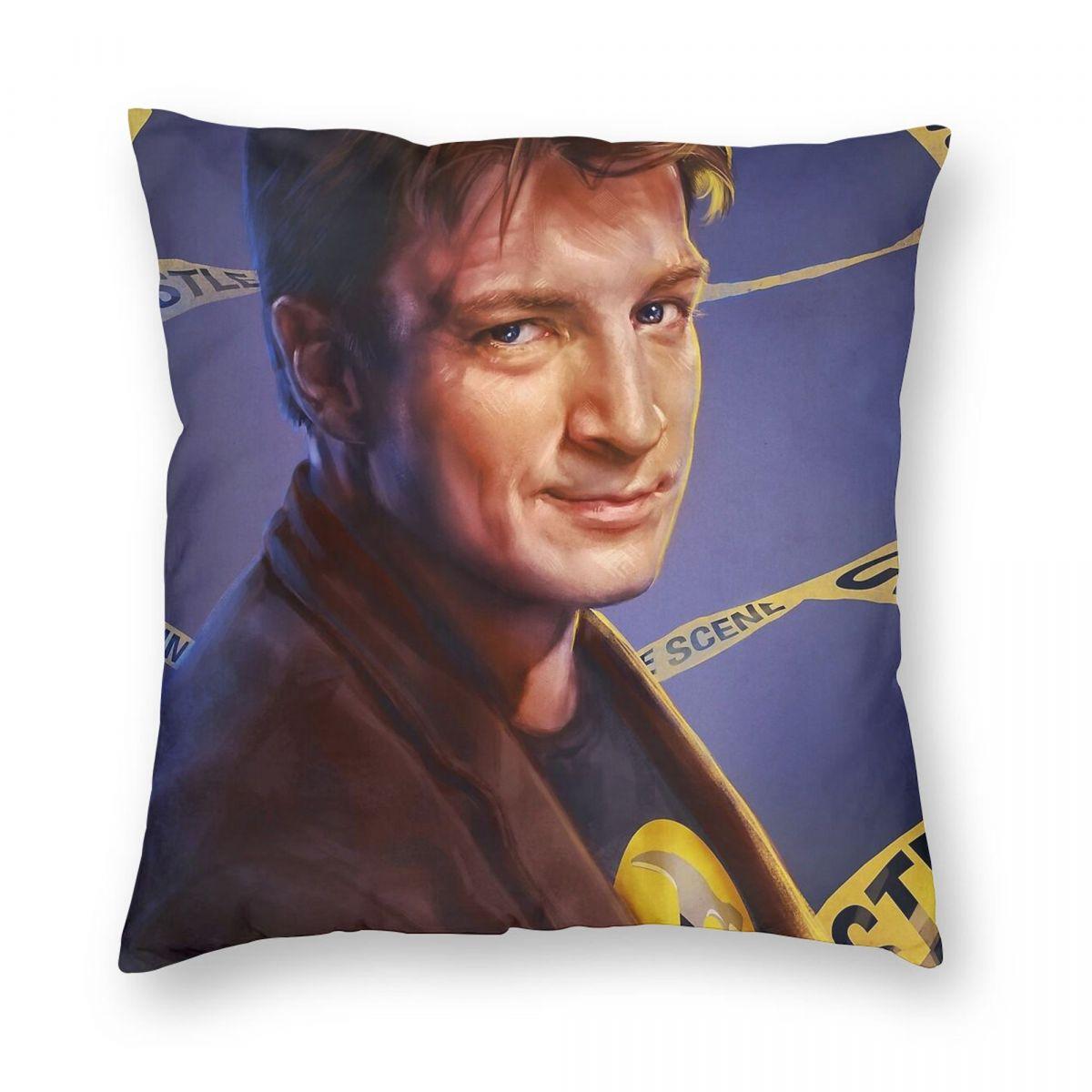 Nathan Fillion Square Pillowcase Polyester Linen Velvet Creative Zip Decorative Sofa Cushion Cover 30x30cm