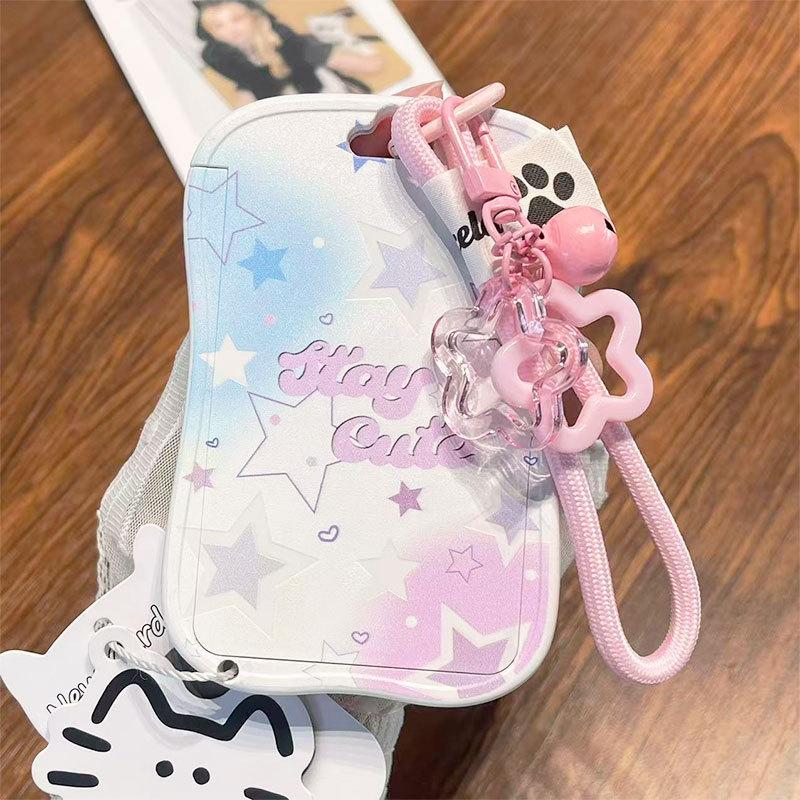 

Student ID Card Holder with Star Pendant Keychain School Card Protective Cover Photo Card Display Bag Pendant