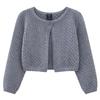 Round Neck Hollow Baby and Toddler One Button Shawl Coat Thin Style Girls Knitted Cardigan Coat