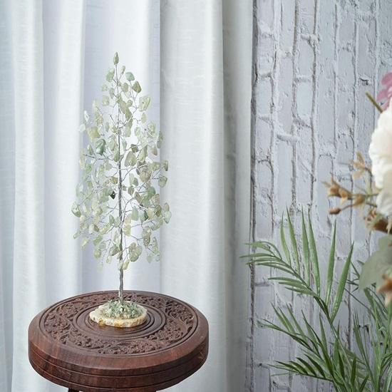 Edelstein-Lebensbaum, Geode-Achat-Scheibenbasis, Kristallbaum für positive Energie, Chakra-Baum, Glücksbringer, Heilsteine, Edelsteinbaum, Silberdraht