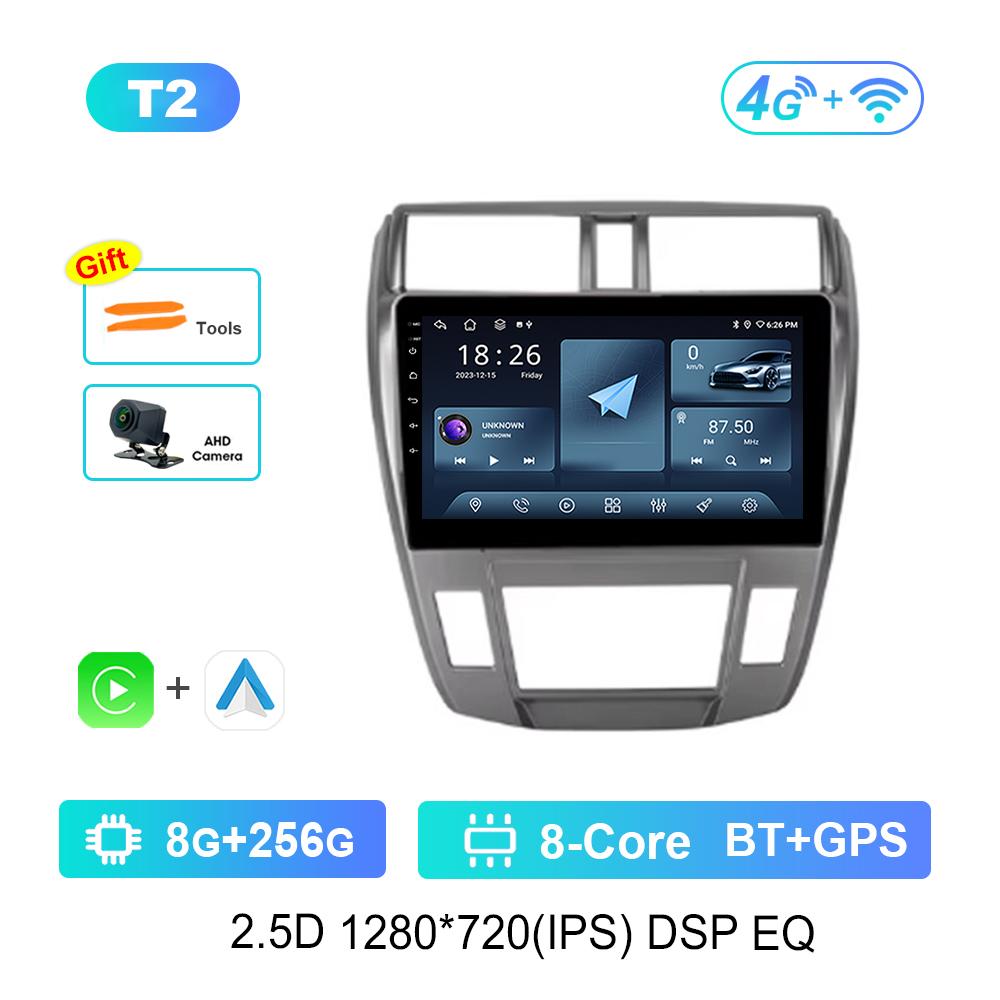 For Honda City 2008 - 2013 Android System Car Video Multimedia Player GPS 10.1 Inch 2.5D Screen  DSP Stereo 4G WiFi GPS Navi