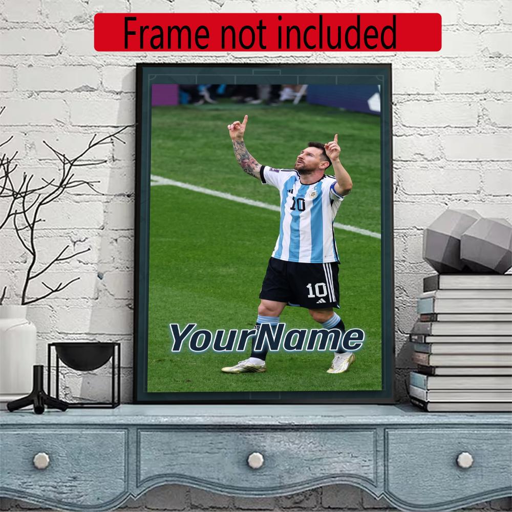 Messi Customize Your Name Diamond Painting Round Diamond Diy Frameless Holiday Artwork Suitable For Home Office Wall Decoration