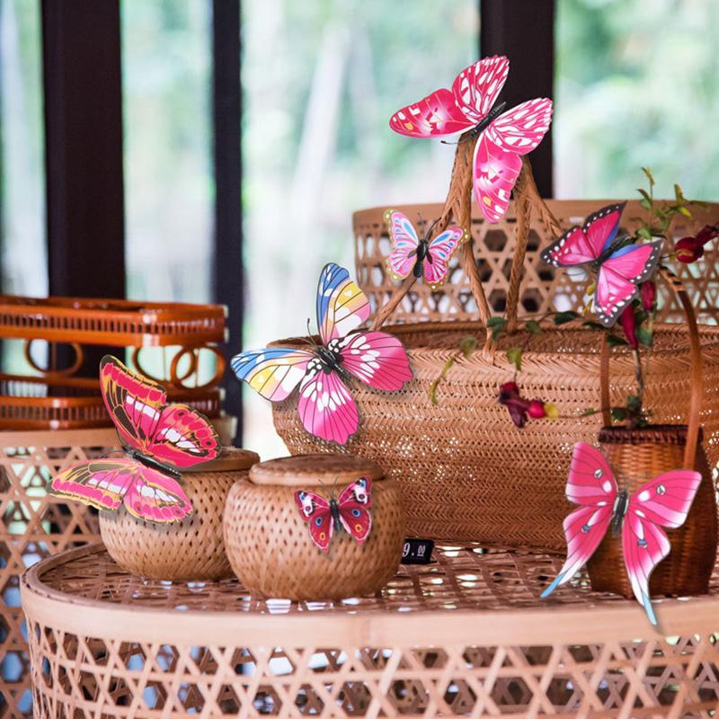 12Pcs Simulated Butterfly Stickers Art Creative Home Background Stereoscopic Decoration 3D Butterfly Wall Stickers