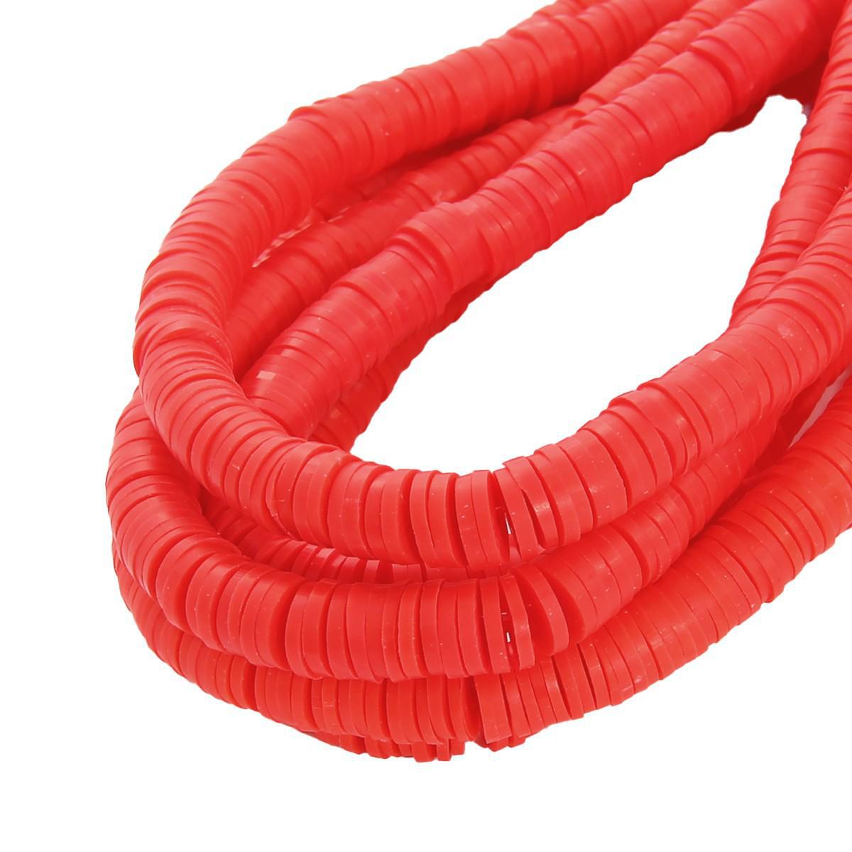 

Кусочки цветной глины и бусины-разделители для самодельных украшений: Браслеты, ожерелья, аксессуары 4×1mm красный