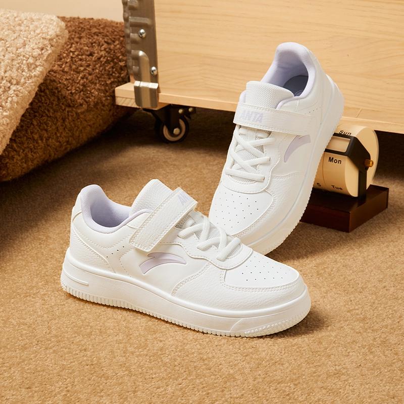 Anta Fashionable Comfortable White Sneakers Non-Slip Wear-Resistant Lightweight Shock Absorption Low-Top Kids Skate Shoes Kids sneaker A22448088-2