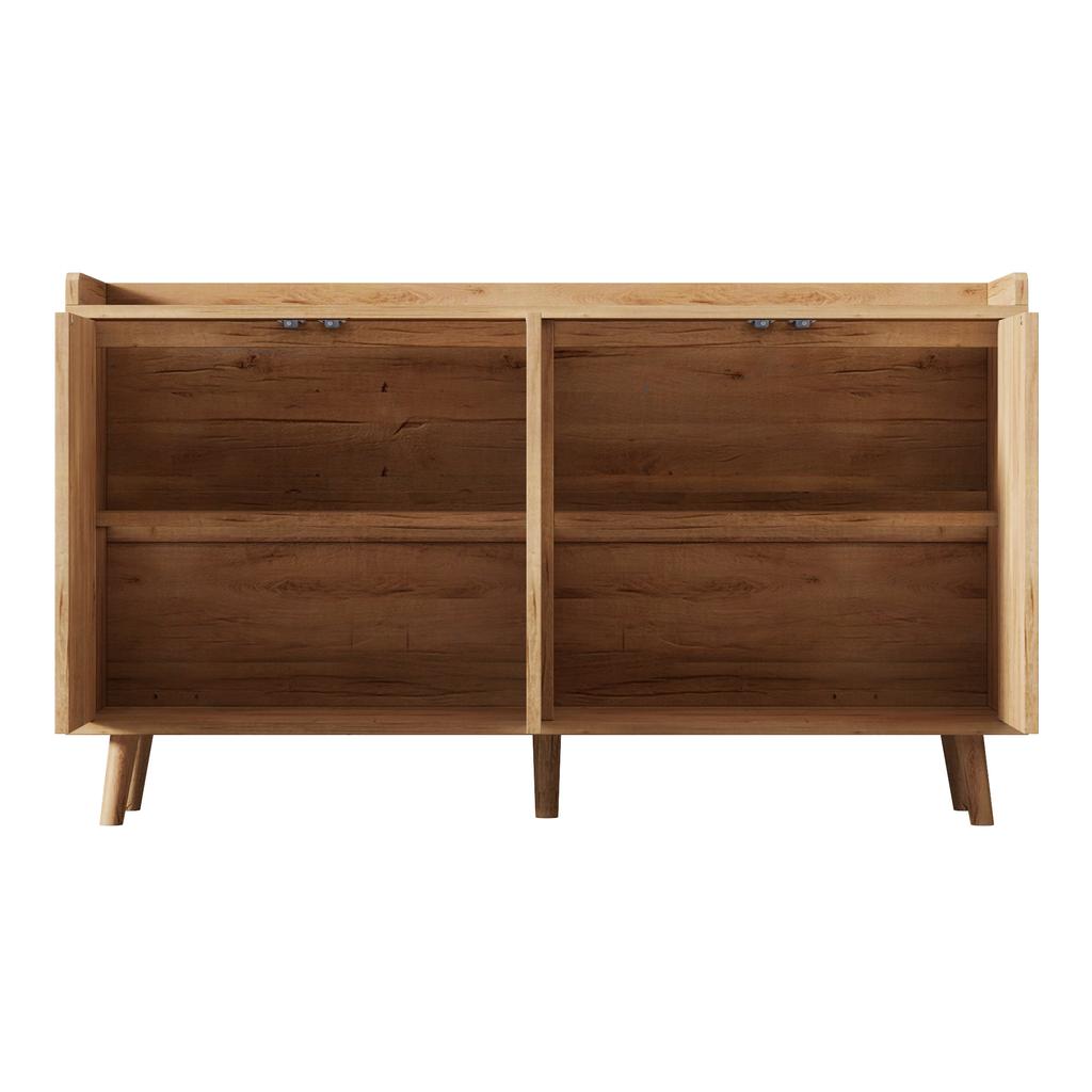 Mobile da cucina, Credenza con 4 ante e ripiani regolabili, Mobile contenitore per sala da pranzo e soggiorno, 140 x 40 x 84 cm