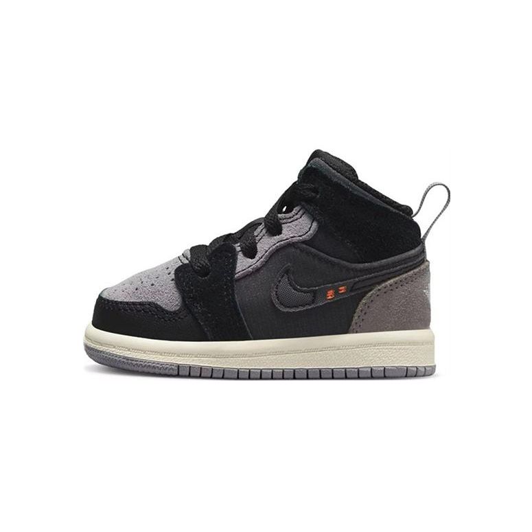Air Jordan 1 Mid SE Craft TD Inside Out - Black Baby Sneakers Light-Graphite Sail Cement-Grey DV0437-001