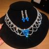 Set di Orecchini e Collana con Diamanti a Goccia: Lussuosa Collana Girocollo con Pendente Gioiello per Donna