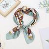 Retro Print Imitation Silk Neck Scarf for Women - Versatile High-End Neck Protector