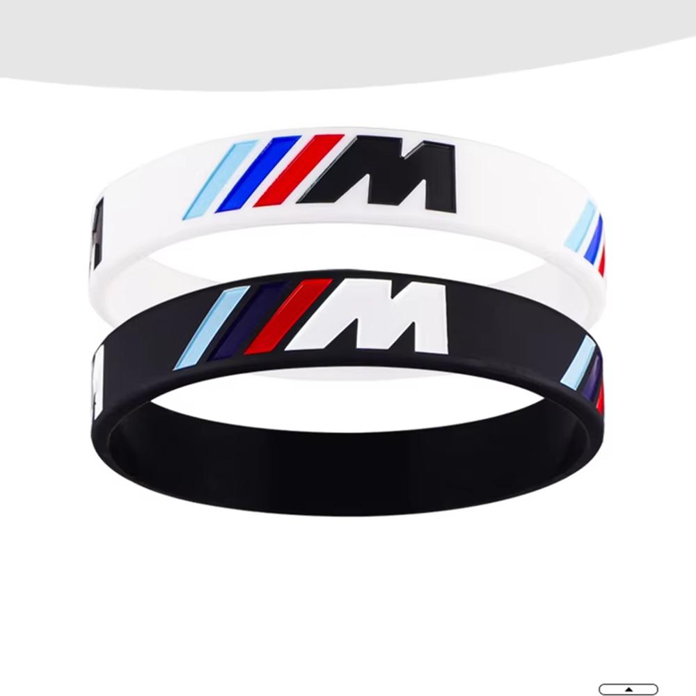 NMM14 Car Sticker Car Logo Rubber Stretch Wristband Sports Bracelet Durable Silicone Bangle Fashion Gift For BMW M Power E87 GJSH-
