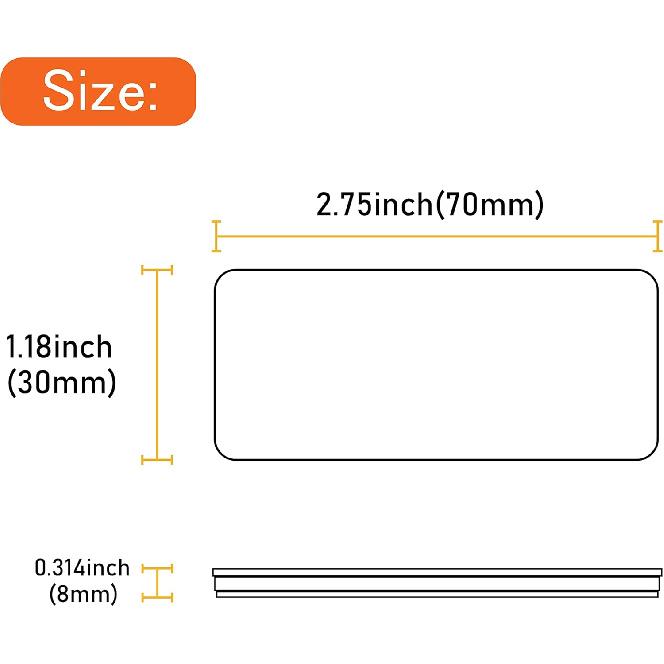 E-Mark DOT 4A CCC 2pcs Rectangle Reflector Self Adhesive Stick on Trailer Driveway Mailbox (Amber)