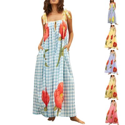 European And American Spring And Summer New Sexy Suspender Print Dress INSS Casual Loose Holiday Dress