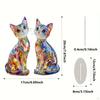 2D Cat Acrylic Sign, Decorative Plaque Colorful Creative Kitten Ornament with Base for Living Room