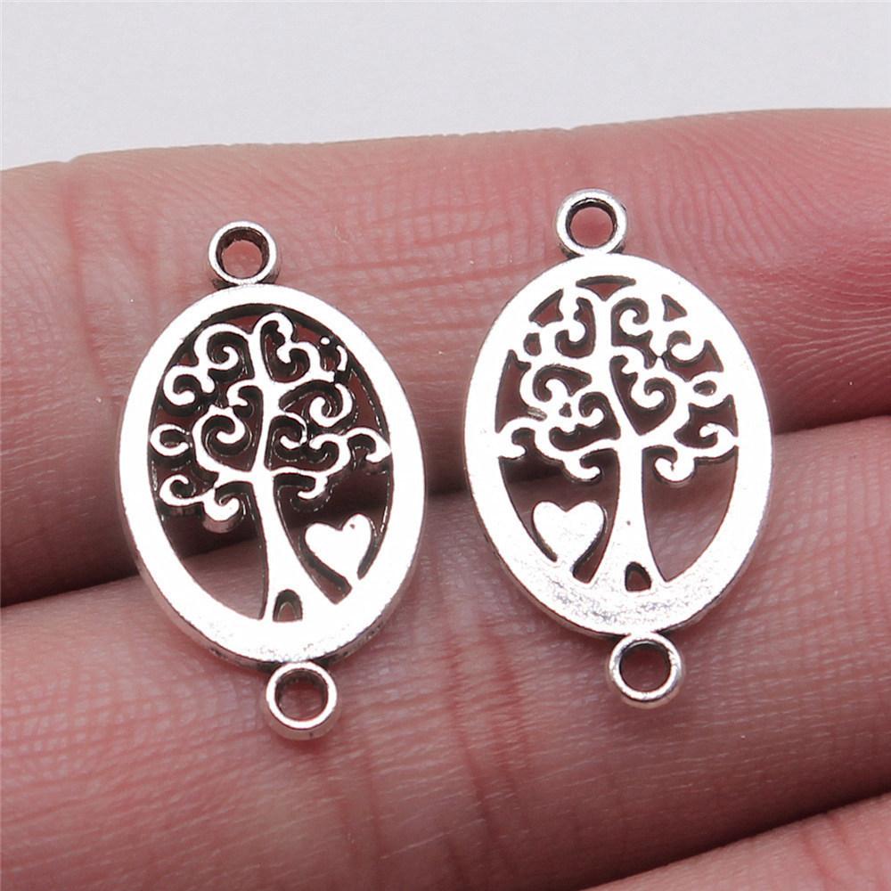 Charms Round Tree Of Life Pendants Vintage Jewelry Supplies QC109