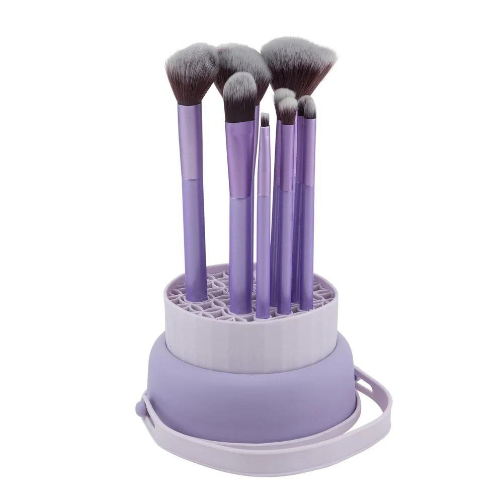 

9 Piece Brush Set with Silicone Holder. Hold Display and Dry Your Brushes. United States
