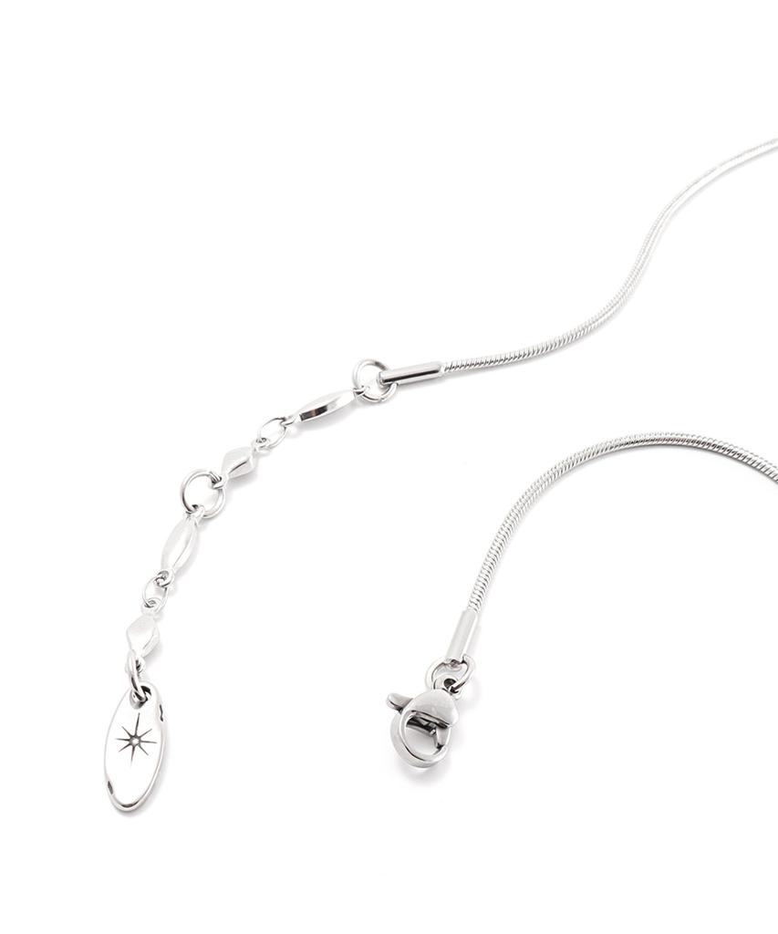 Polalita Oval Pendant Minimal Necklace (Plt-Nl-075_Sv)