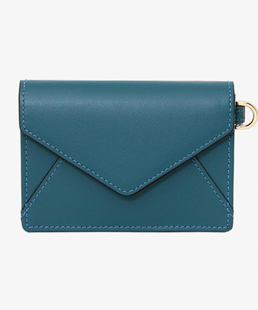 Matt Post Steen Leather Keyring Card Wallet Turquoise Blue