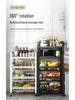Multi-Layer Kitchen Rack: Extra Thick Microwave, Fruit & Veggie Storage with Wire Baskets & Rollers