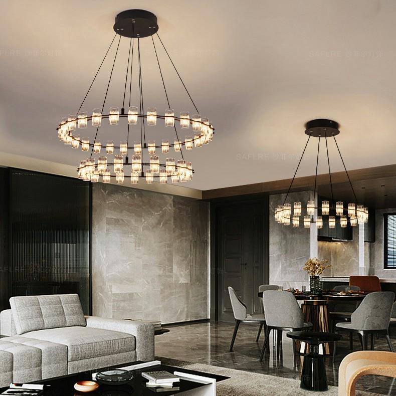Postmodern Minimalist Chandelier for Living Room, Restaurant, or Bedroom - Italian Round Ring Design