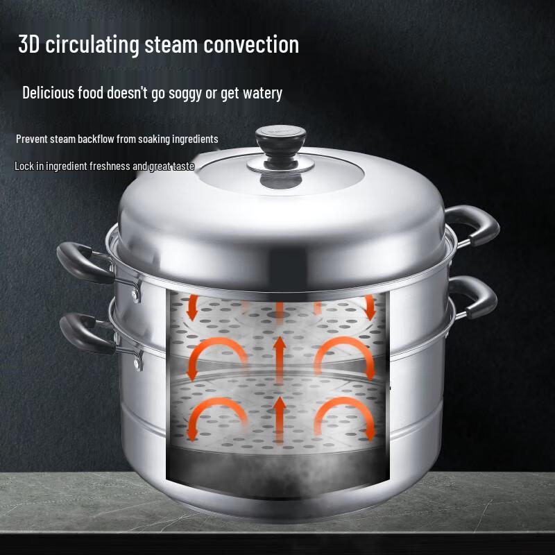 Supor 34cm 304 Stainless Steel Multi-Function Steamer Pot