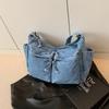 Dam Väska i Denim med Flera Fickor Axelväska Crossbody-väska
